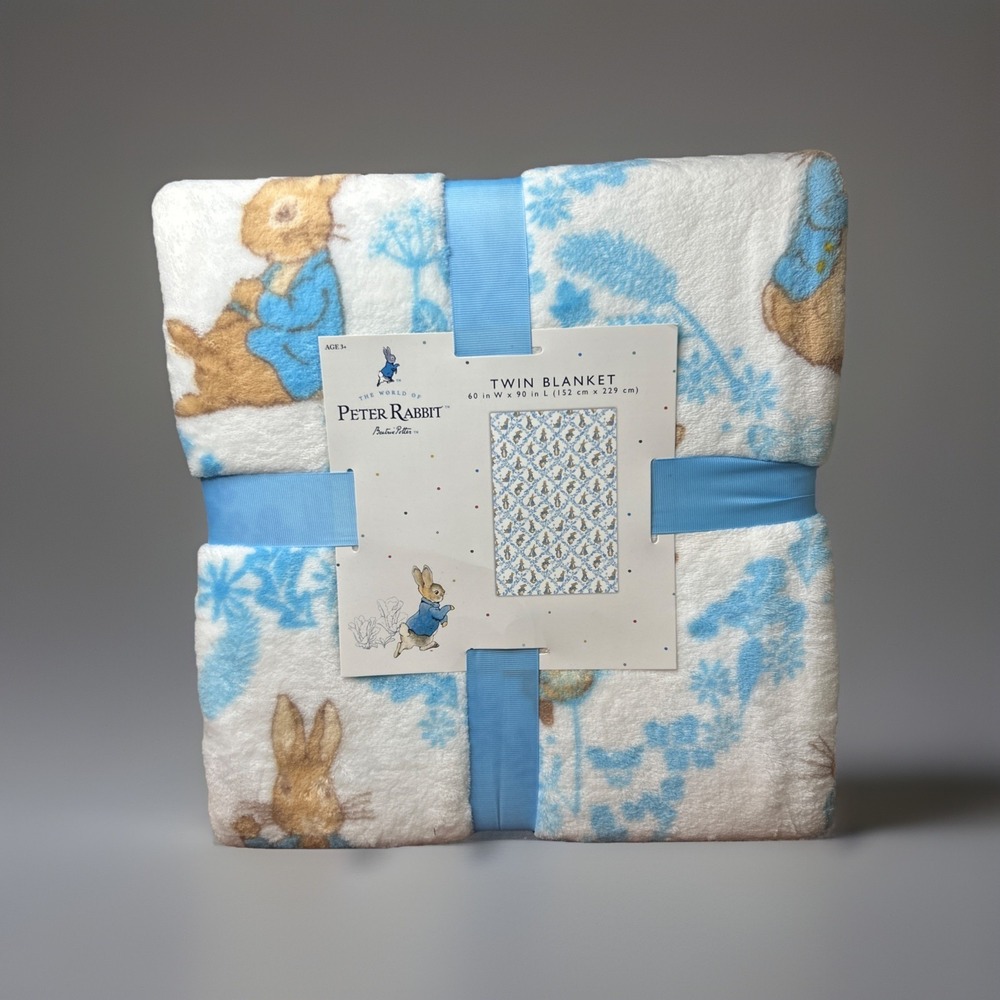 Beatrix Potter Peter Rabbit Easter Spring Soft‎ Plush Throw Blanket 60x90" Twin